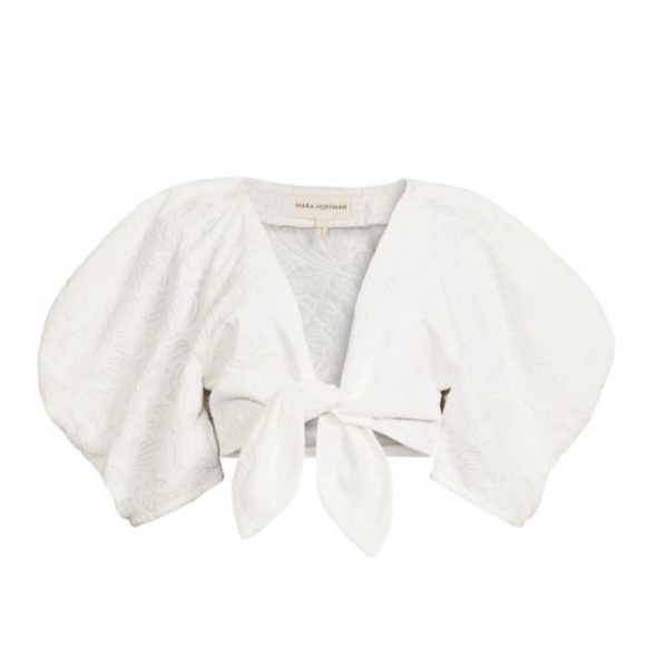 Navya Puff Sleeve Crop Top Mara Hoffman - XS - NWT - Picture 8 of 8